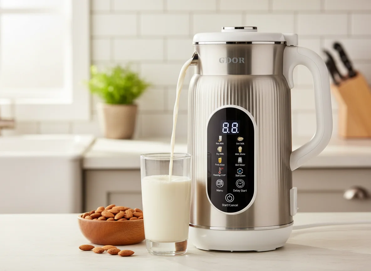 Fresh homemade almond milk